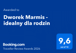 Digital-Award_RA-2026 - Dworek Marmis Dyplom przyznający Dworek Marmis nagrodę za recenzje podróżnych 2026 z oceną 9,6 na 10.